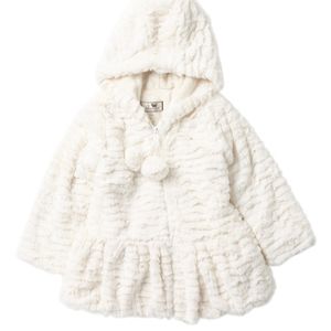 Widgeon faux fur little girls coat w/ flared skirt